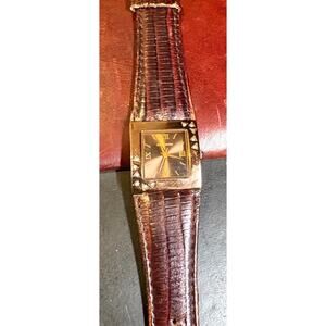 Women's Daisy Fuentes Watch, Rose Gold Tone with Brown Face and Leather Band